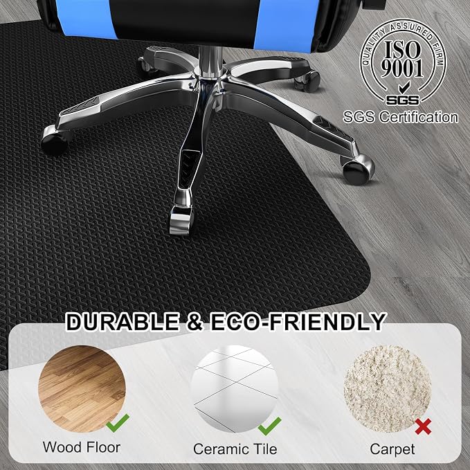 Office Chair Mat for Hard Floor, Unique Y-Shaped Pattern Floor Protector Rug - Image 5