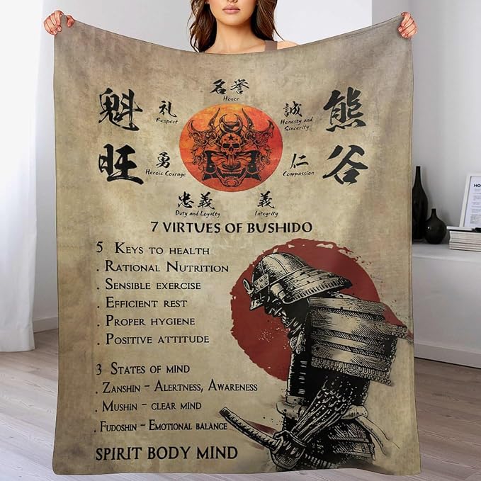 Samurai Warrior Throw Blanket - Image 4