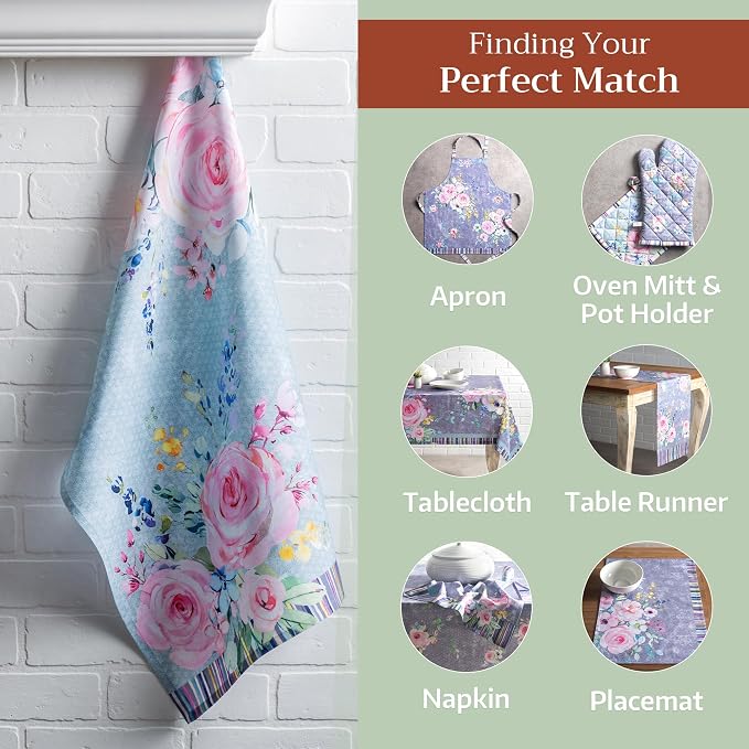 Maison d' Hermine Kitchen Towels Set of 3 100% Cotton 27.50" x 20" Reusable - Image 5