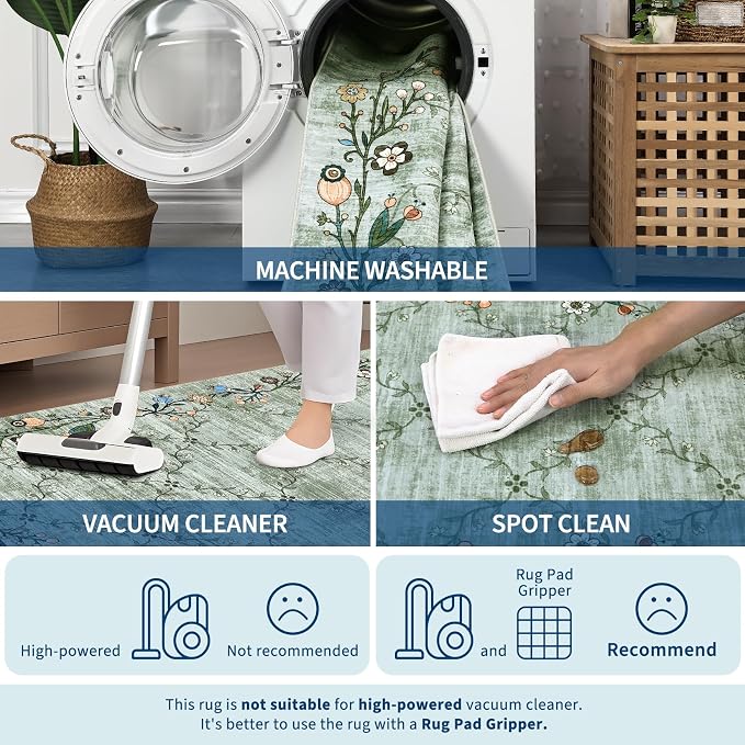 Garveehome 5x7 Washable Floral Area Rugs - Image 6