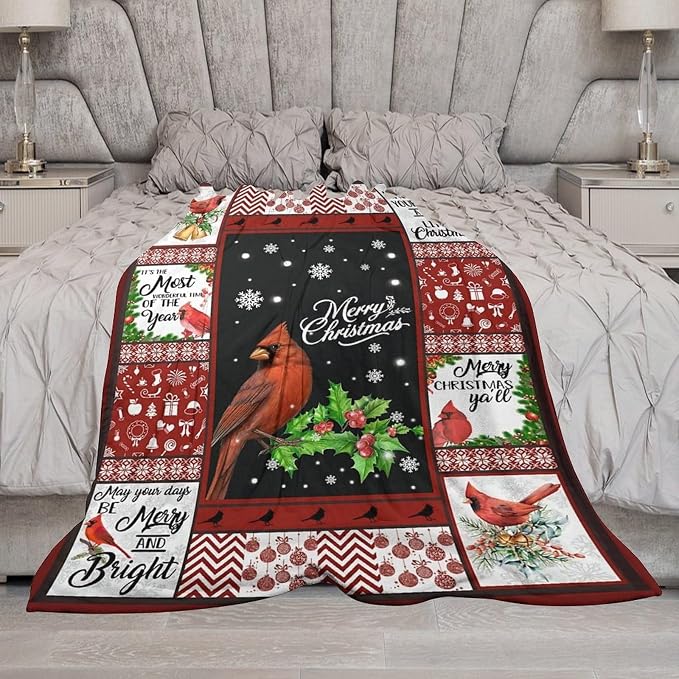 Cardinal Christmas Throw Blanket - Image 3