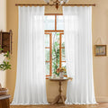 MAIHER White Pinch Pleat Curtains 96 Inches Long by MAIHER
