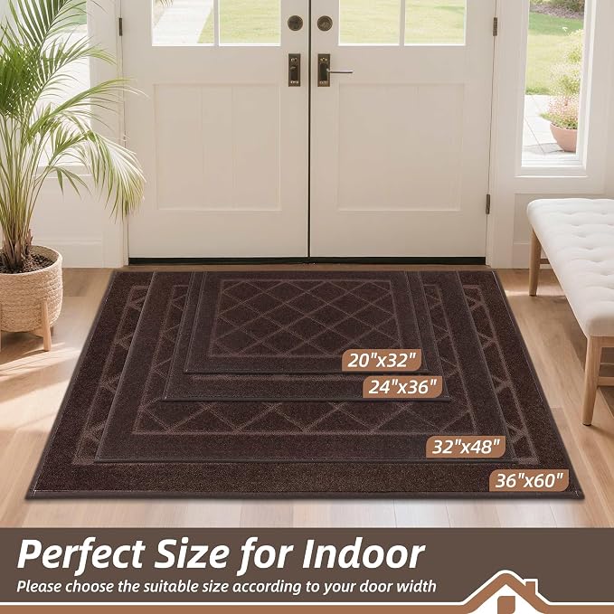 BEQHAUSE Dirt Trapper Door Mat 32" x 48", Doormat Non-Slip Entryway Rugs - Image 2