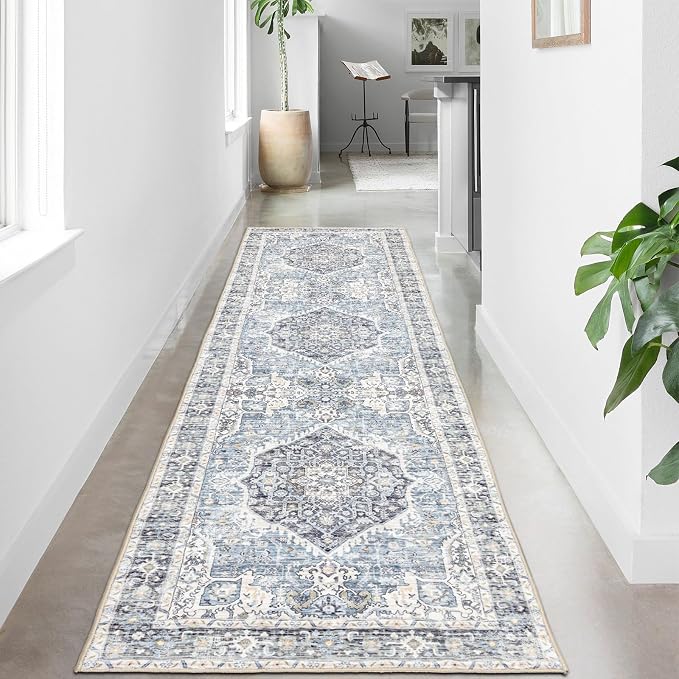 Runner Rug 2×6, Vintage Boho Rug, Ultra-Soft Low Pile, Non Slip, Stain by DomitapisRug