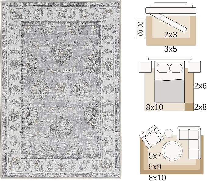 jinchan Fiora 10x12 Area Rugs for Living Room - Image 2