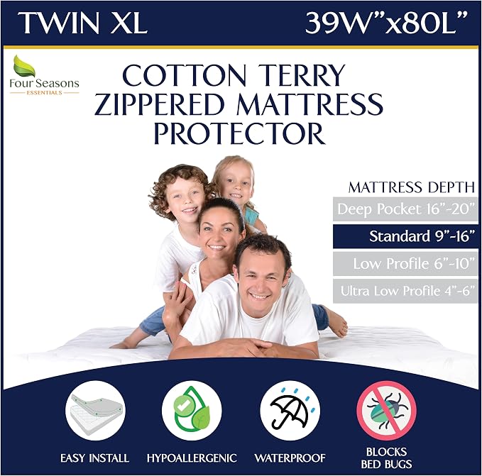 Twin Extra Long Mattress Protector by FourSeasonsEssentials