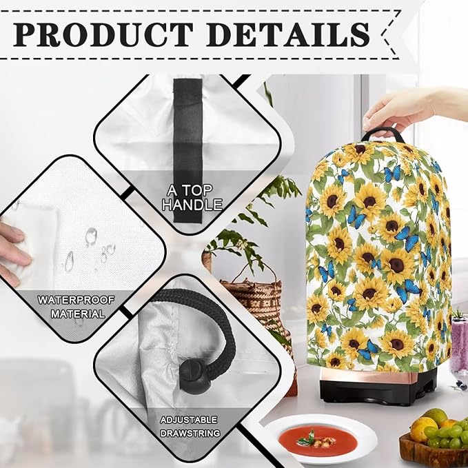 Blender Covers Kitchen Appliance Dust Cover Sunflower Butterfly Blender - Image 4