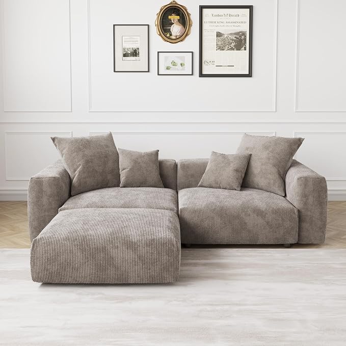JACH Sectional Couches for Living Room, Modern Corduroy Modular Sectional Couch - Image 6