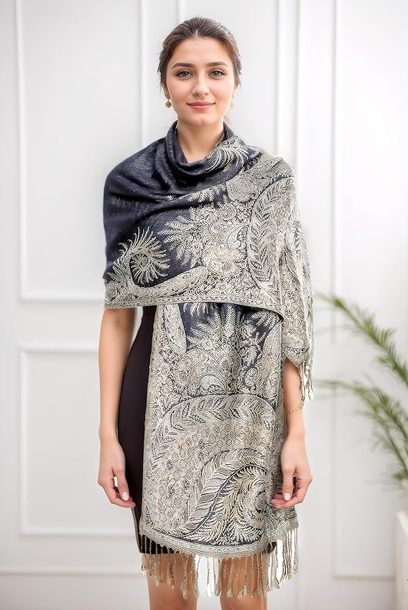 Achillea Big Paisley Pashmina Shawl Wrap - Image 2