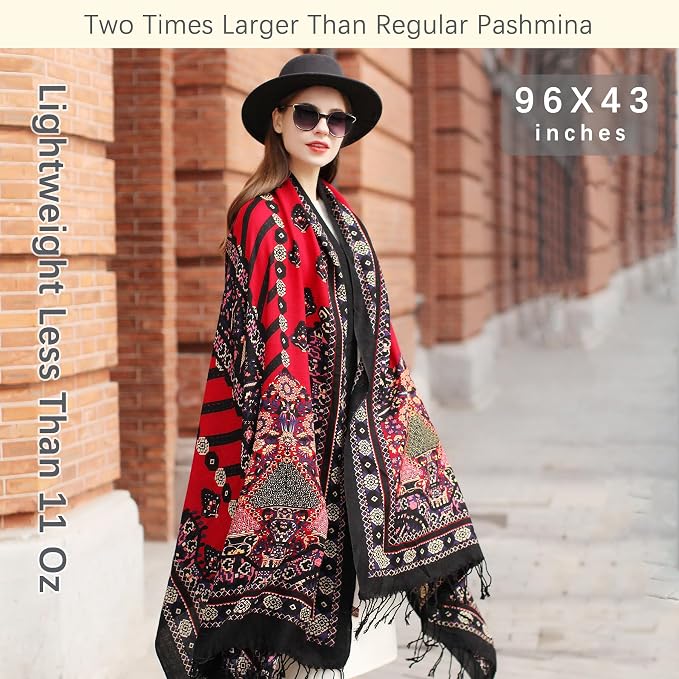 DANA XU 100% Merino Wool Pashmina Shawl - Image 6