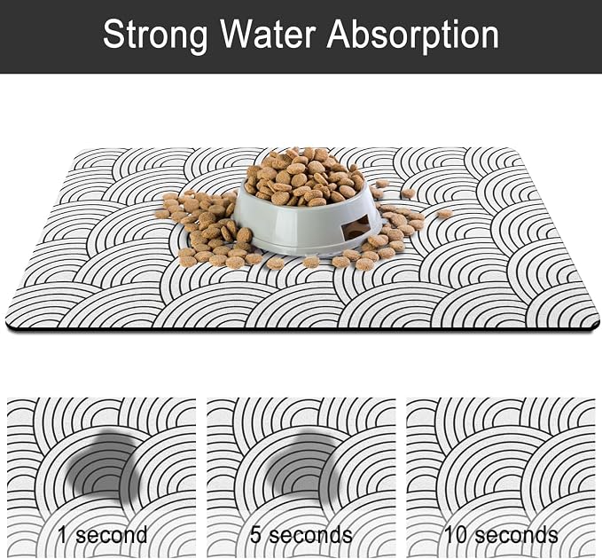 Dog Food Mat for Floors, Absorbent and Quick-Drying Pet Cat Food Mat, - Image 5