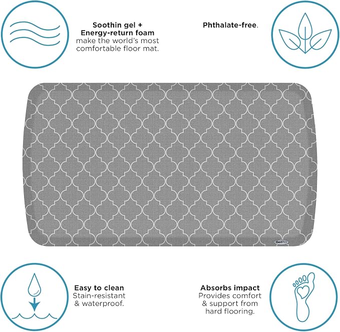 GelPro Elite Premier Anti-Fatigue Kitchen Comfort Floor Mat, Trellis Classic - Image 9