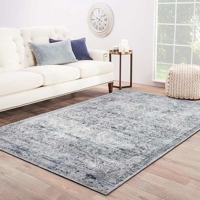 Area Rug 5×7, Vintage Boho Rug, Ultra-Soft Low Pile, Non Slip, Stain Resistant by DomitapisRug