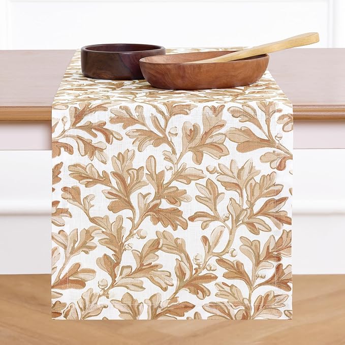 Solino Home 100% Pure Linen Fall Table Runner 120 Inches Long by SolinoHome