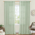LAMIT 95 Inches Long Fresh Green Linen Curtains by LAMIT