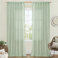 LAMIT Linen Curtains 90 Inch for Living Room, Back Tab and Rod Pocket Linen by LAMIT