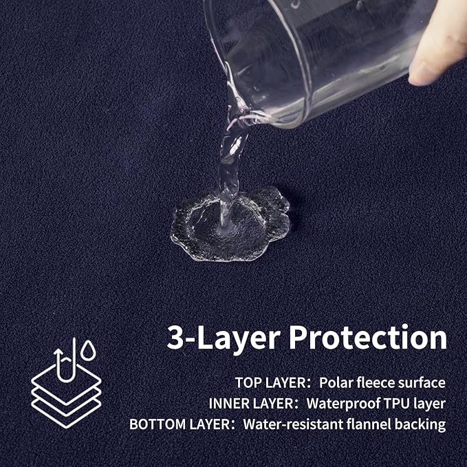 QiyI Waterproof Blanket for Bed Couch Sofa, Small Washable Reversible & - Image 3