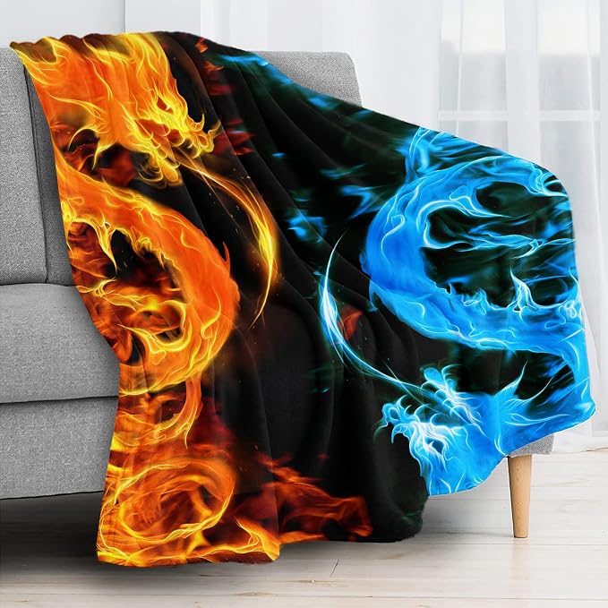 Ice & Fire Dragon Throw Blanket - Image 2