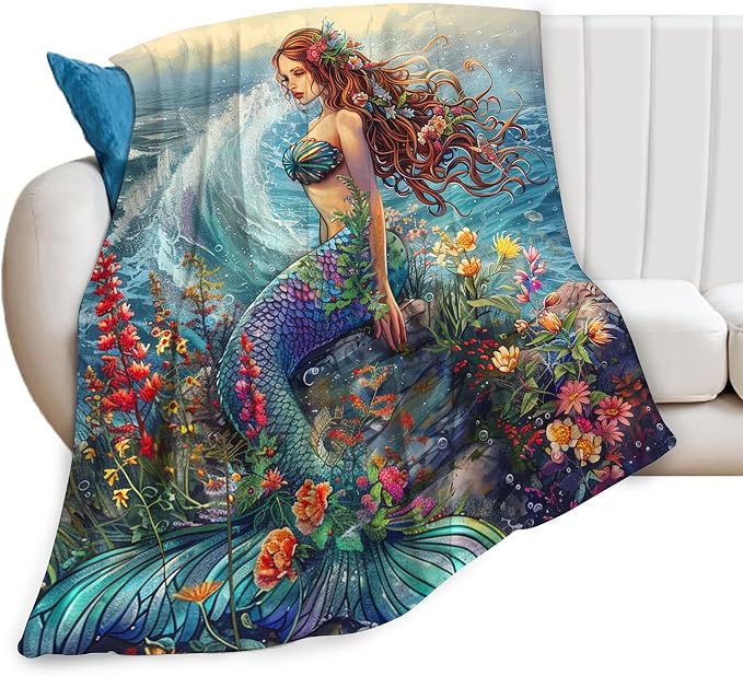 Mermaid Throw Blanket by citari