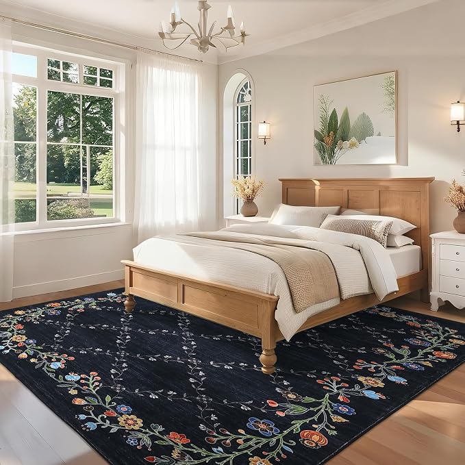 GarveeHome 9x12 Washable Floral Area Rugs - Image 3