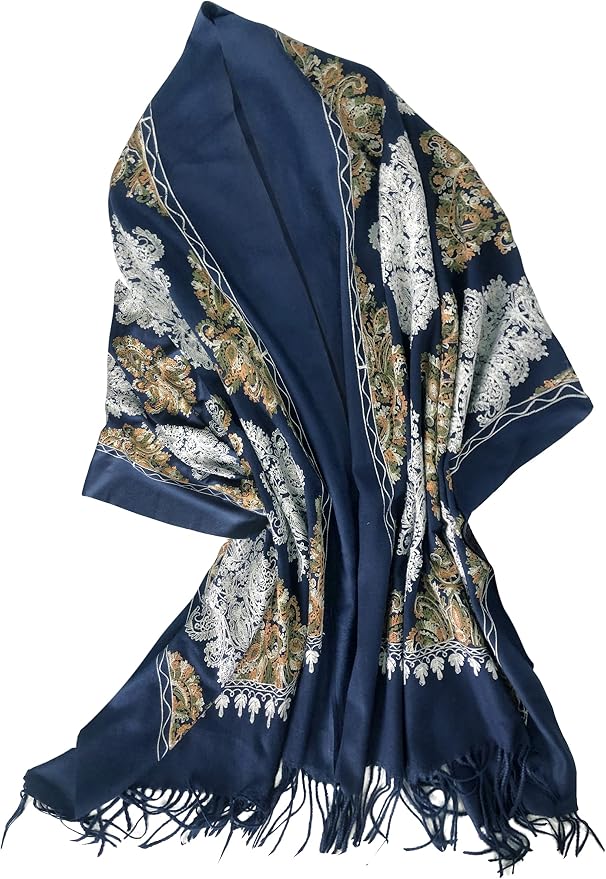 Urban CoCo Women's Embroidered Tassel Long Shawl Oversize Scarf Wraps - Image 2