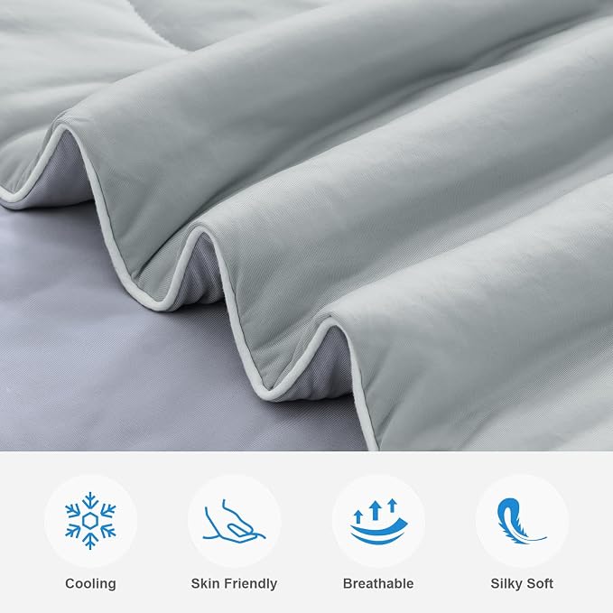 EASELAND Cooling Comforter King, Cold Touch Fabric Absorbs Body Heat, - Image 2