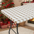 Smiry Rectangle Picnic Table Cloth, Elastic Waterproof Fitted Vinyl Tablecloths by Smiry