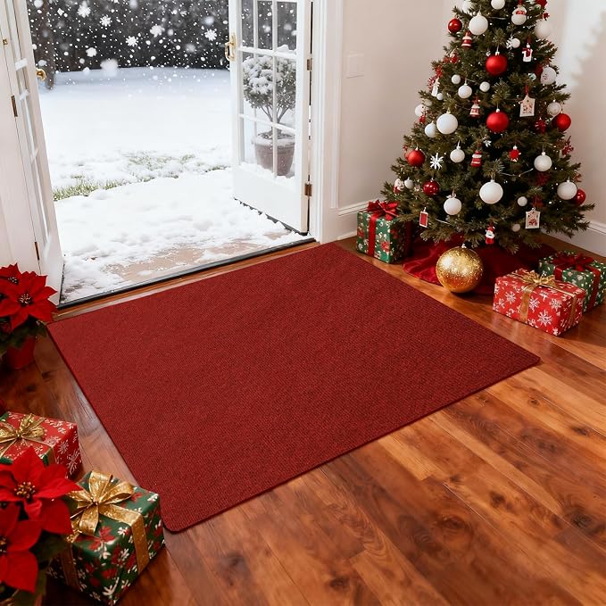 jxgzyy Red Commercial Outdoor Mat 2'11" x 4'11", Non Slip Front Door Mat by jxgzyy