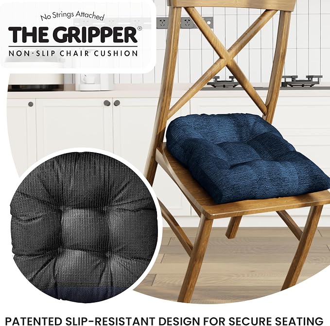 Klear Vu Gripper Overstuffed Universal Non-Slip Dining Chair Cushions - Image 5