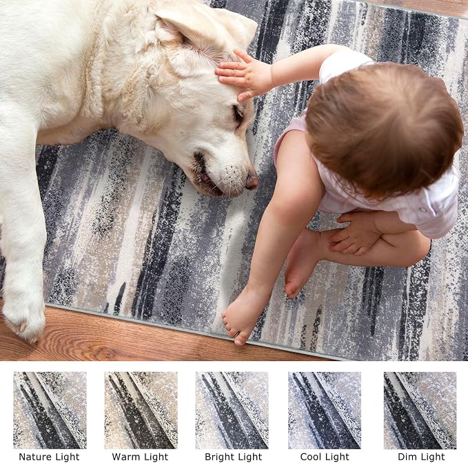 Modern Abstract Runner Rug 2x6 - Image 3