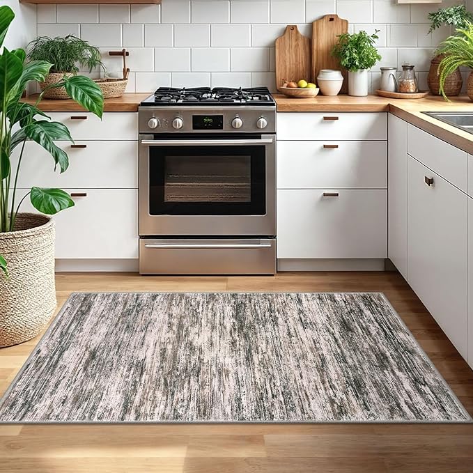 3x5 Modern Abstract Area Rug for Entryway, Low-Pile Door Mat Indoor for Living - Image 2