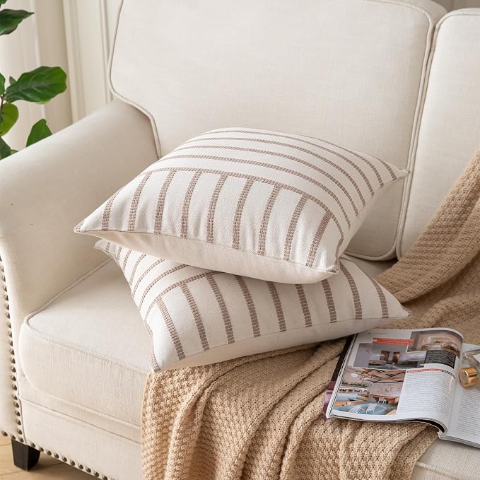 Caflife Boho Throw Pillow Covers 20x20 Set of 2 Soft Farmhouse Decorative Couch - Image 3