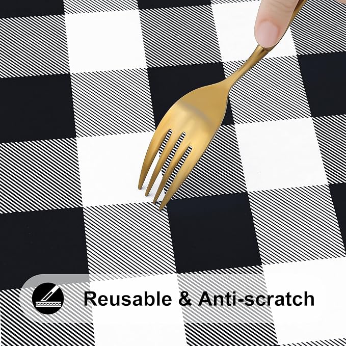 Smiry Rectangle Picnic Table Cloth, Elastic Waterproof Fitted Vinyl Tablecloths - Image 8