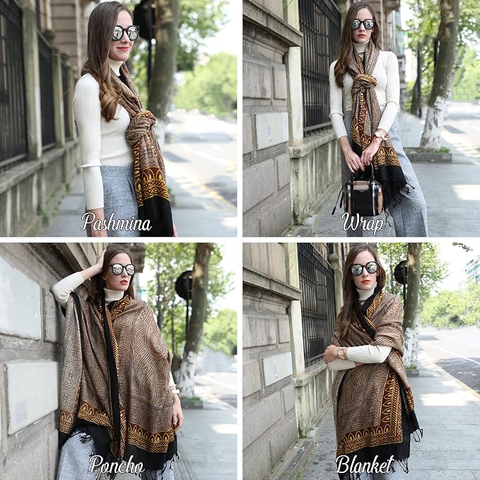 DANA XU 100% Merino Wool Pashmina Shawl - Image 5