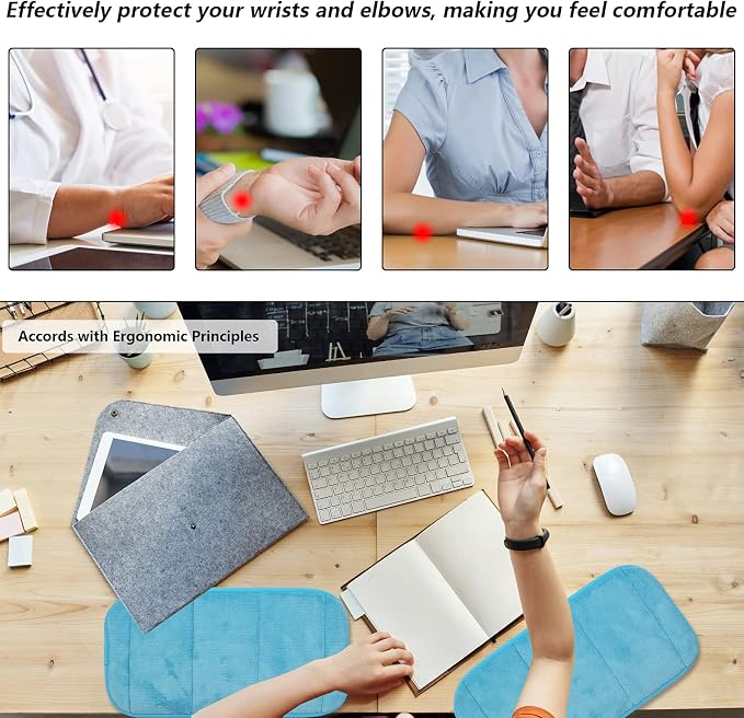2 Sets Upgraded Computer Wrist Elbow Pad, Flexible Memory Foam Arm Wrist Rest - Image 4