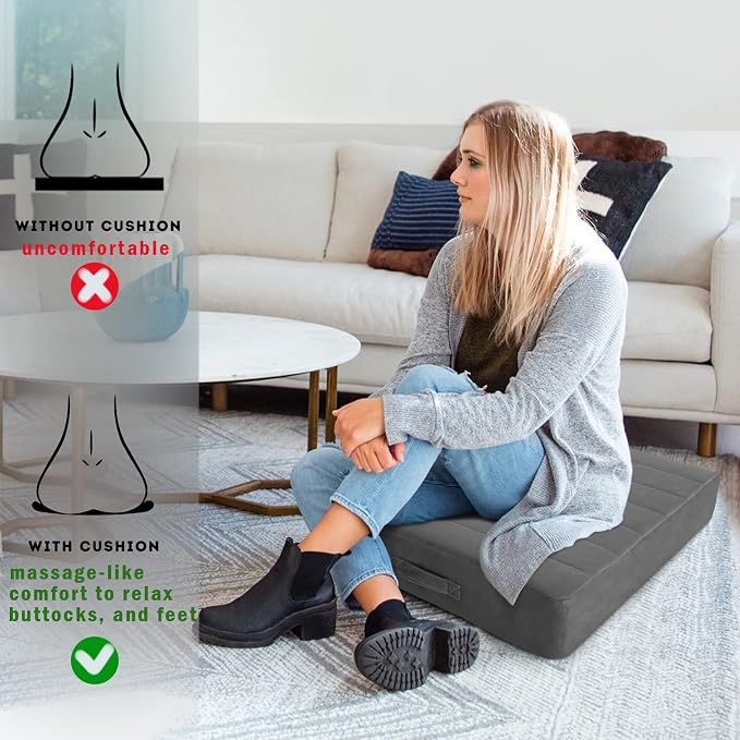 MeMoreCool Square Floor Pillow for Adults and Kids, Large Meditation Cushion - Image 3