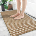 Braided Bath Mat, Boho Small Bathroom Rugs Non Slip Washable Super Absorbent by winolive