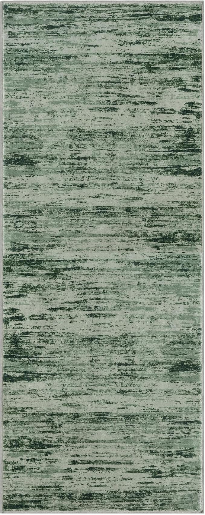 Modern Abstract Runner Rug 2x5, Forest Green Washable Kitchen Runner Entryway - Image 9