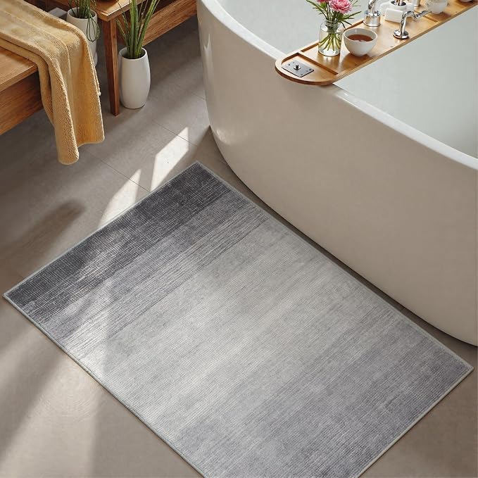 Wonnitar Modern Ombre Small 2x3 Entryway Rug, Washable Grey Front Door Mat - Image 6