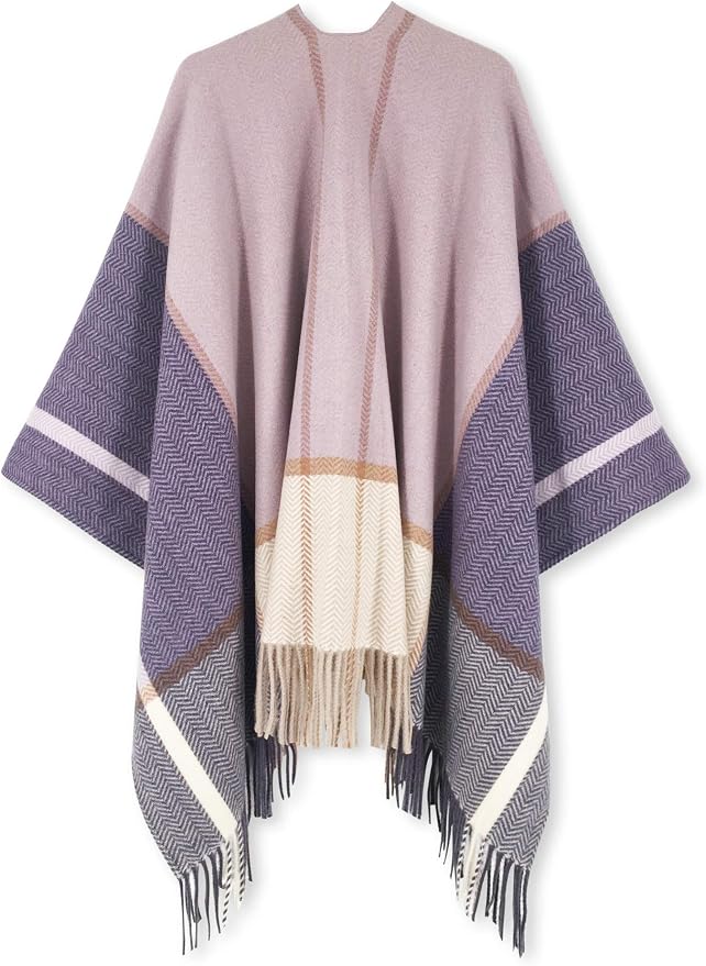 Breezy Lane Women's Shawl Wraps Warm Poncho Ruana Wrap Cardigan - Image 3