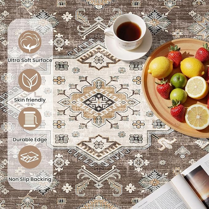 Vintage Living Room Area Rug 3x5 - Image 6