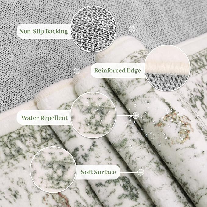 LIVEBOX Green 10x14 Area Rugs, Soft Extra Large Area Rug - Image 4