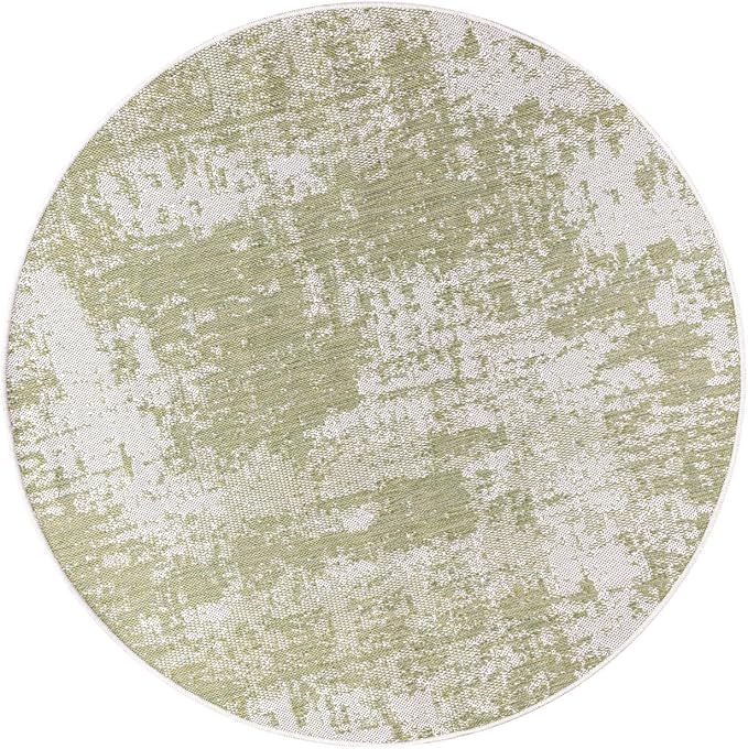 Keen Home Design Terrace Outdoor Round Rug - 8ft Round Washable Indoor/Outdoor - Image 3