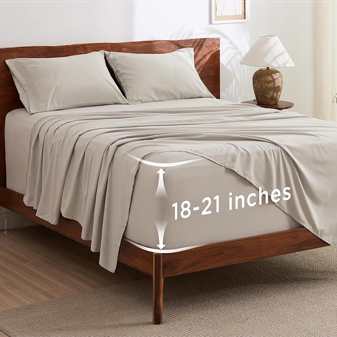 Bedsure Deep Pocket Full Size Bed Sheets Set by BEDSURE