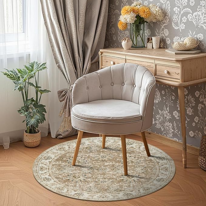 jinchan Fiora Round Rug 5ft Area Rug - Image 3