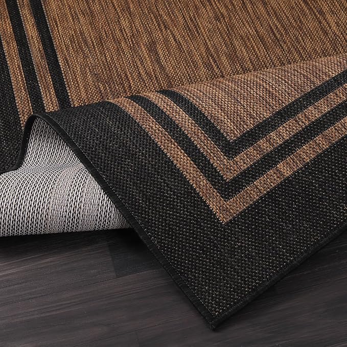 Bordered Outdoor Rug 8x10 Washable Outside Carpet - Image 4