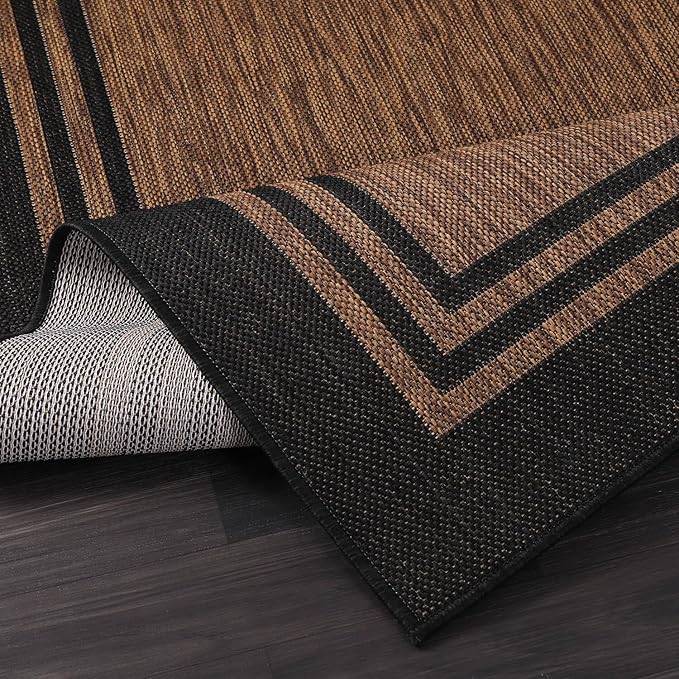 Bordered Outdoor Rug 5x7 Washable Outside Carpet - Image 4