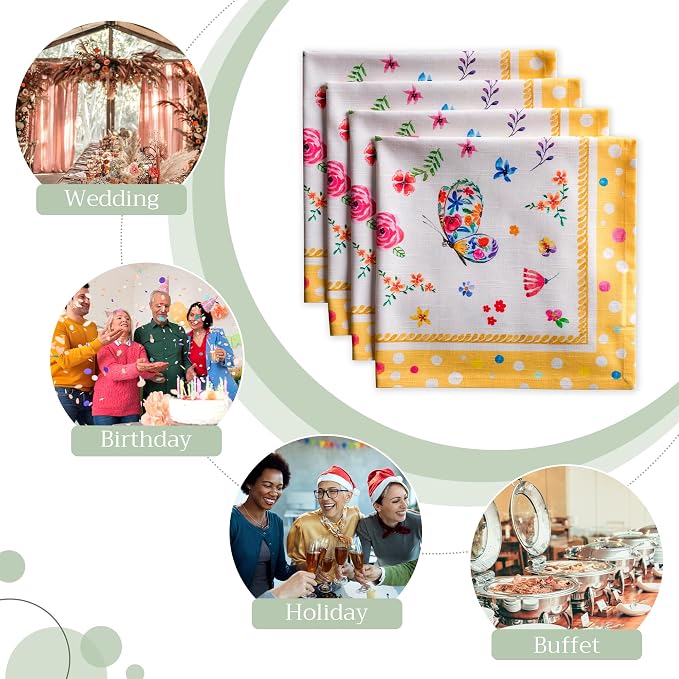 Maison d' Hermine Cloth Napkins Set of 4 100% Cotton Everyday Reusable Square - Image 6
