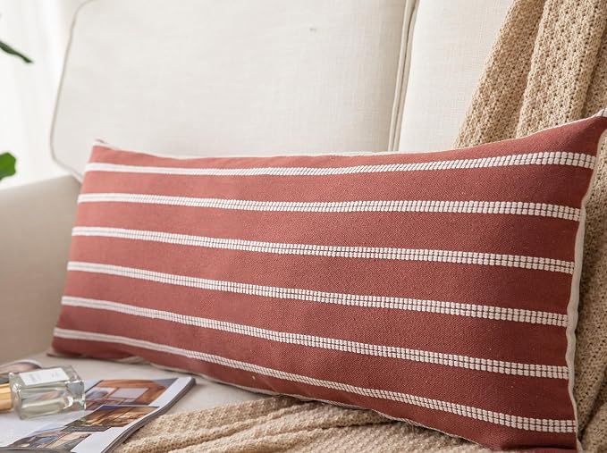 Caflife Boho Lumbar Throw Pillow Cover 14X36 Long Soft Farmhouse Decorative - Image 3