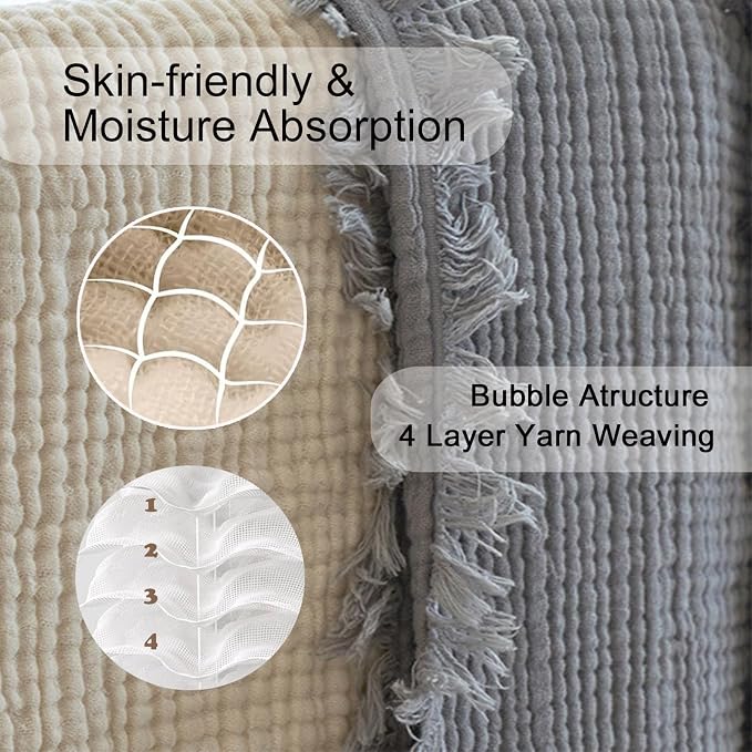 MorroMorn 100% Cotton Muslin Throw Blanket - Image 2